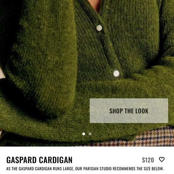 Sezane Gaspard Cardigan Perfect Green - Size M - Picture 2 of 4